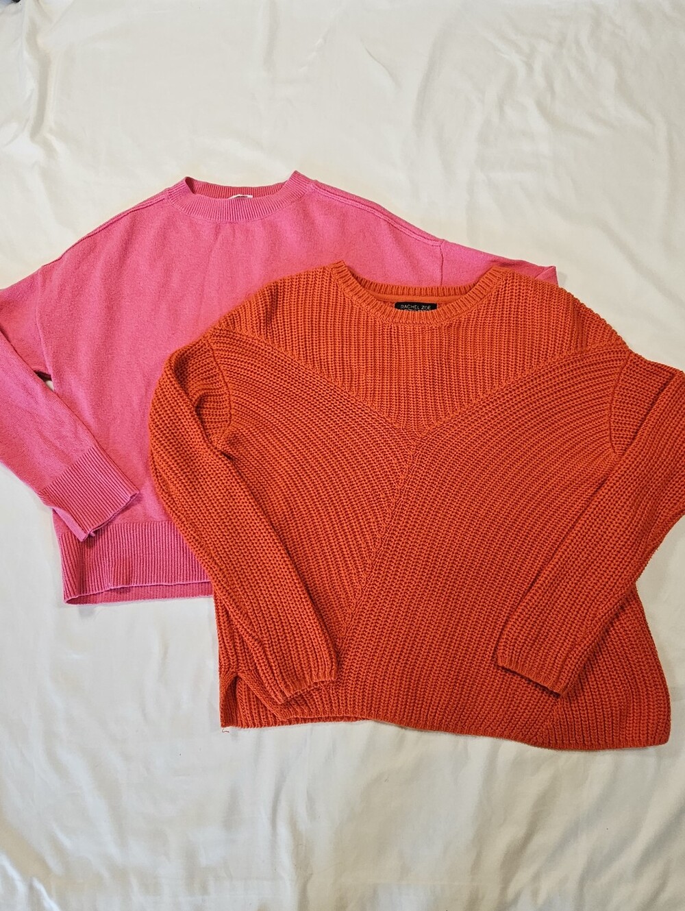 Bundle of 2 Women's Crewneck Sweaters Size Small Cable Knit Rachel Zoe